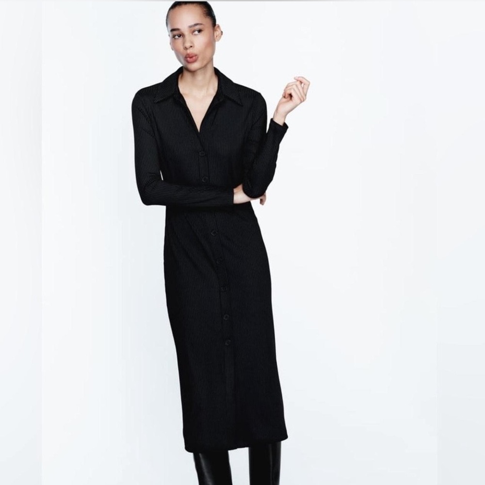 Zara block draped dress, NWOT